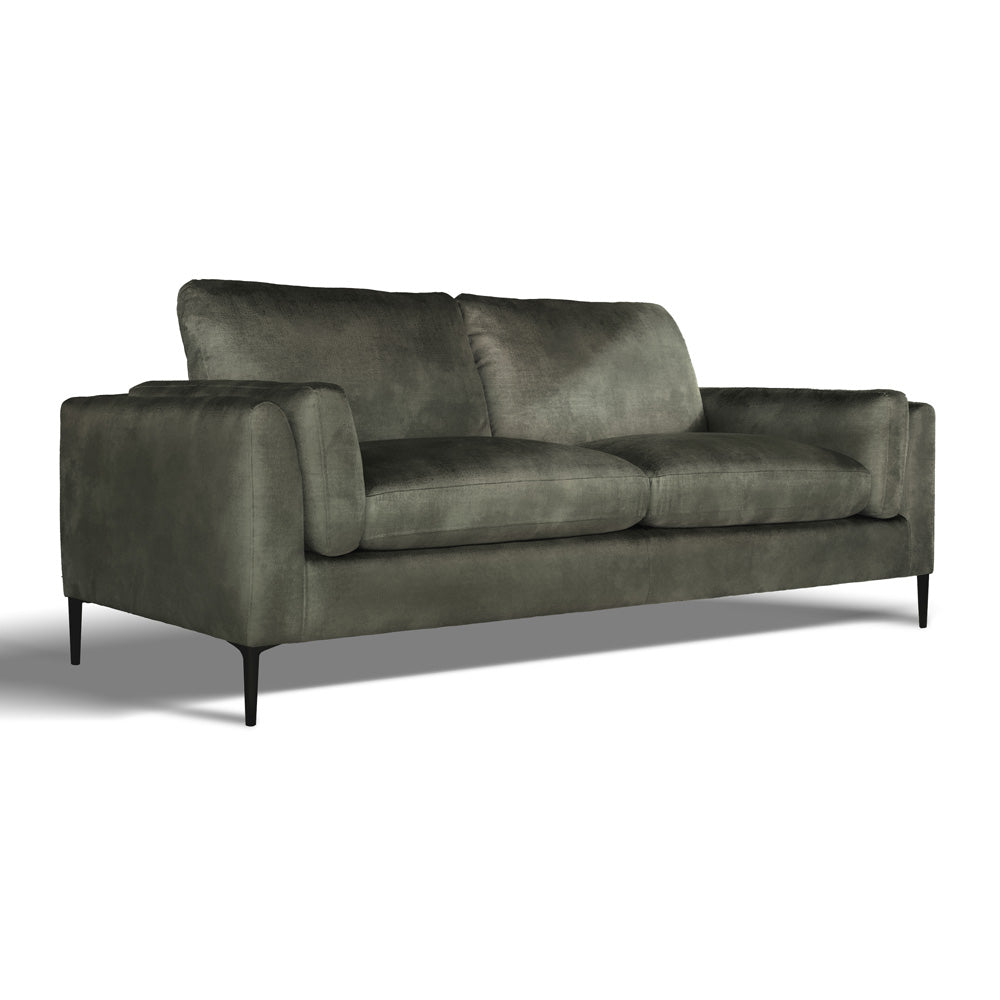 Lucia 3 Seater Sofa, Moss Green Aura Velvet